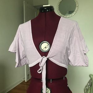 Kimchi lavender crop/tie top